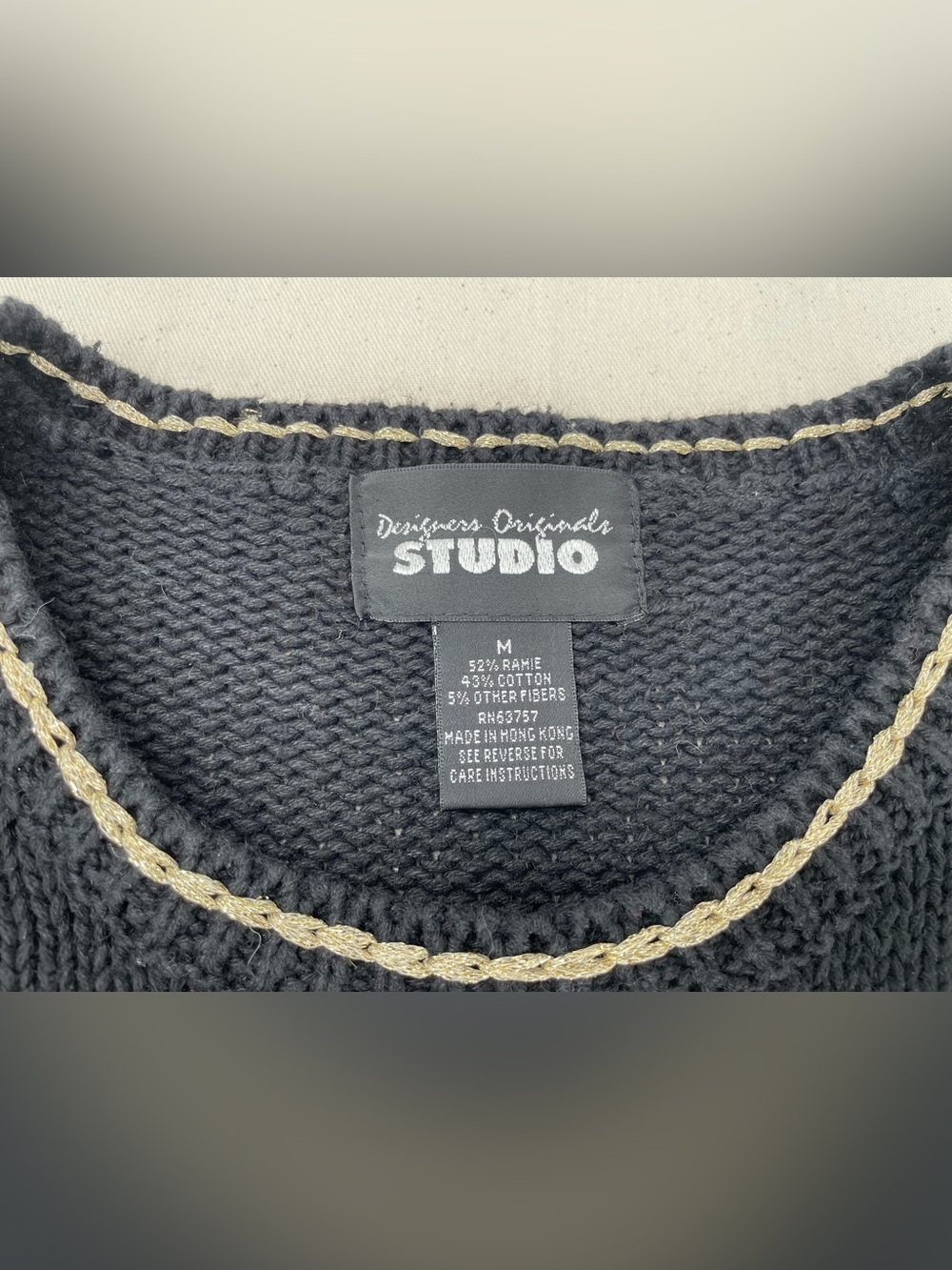 STUDIO VINTAGE BLACK UGLY CHRISTMAS SWEATER - Picture 5 of 6
